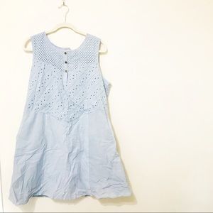 Baby blue embroidered dress